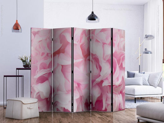 Decorative partition-Room Divider - azalea (pink) II-Folding Screen Wall Panel by ArtfulPrivacy