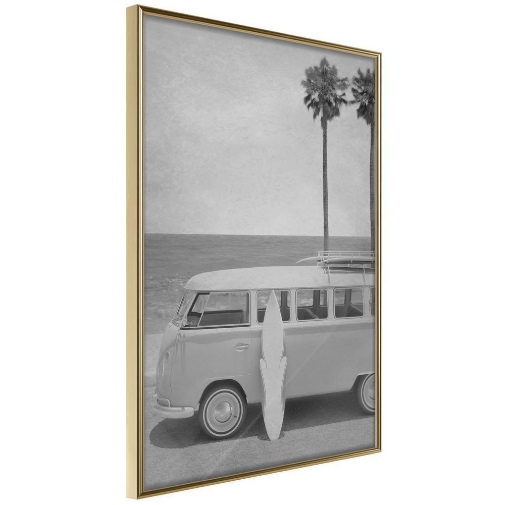 Vintage Motif Wall Decor - Hippie Van II-artwork for wall with acrylic glass protection
