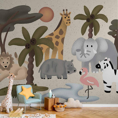 Wall Mural - Children's Africa - Animals With Simple Shapes