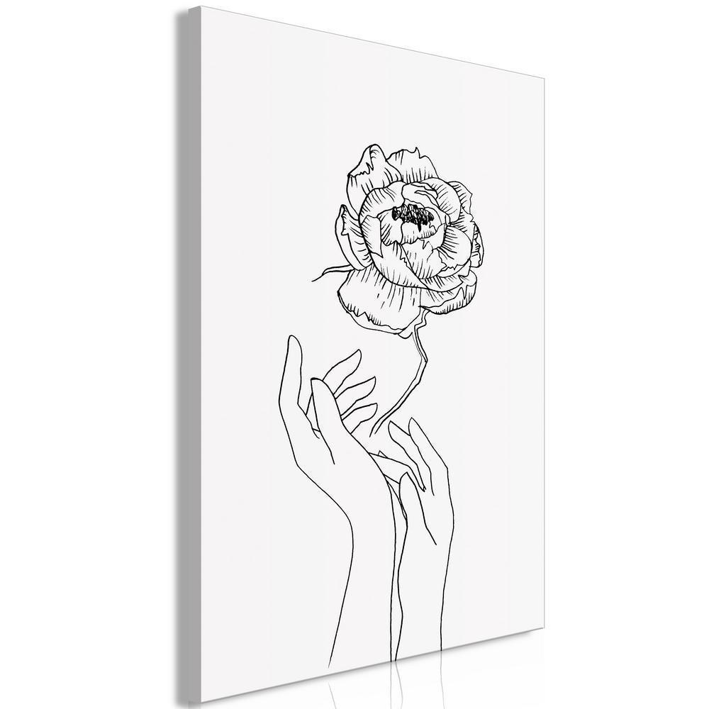 Canvas Print - Delicate Flower (1 Part) Vertical-ArtfulPrivacy-Wall Art Collection