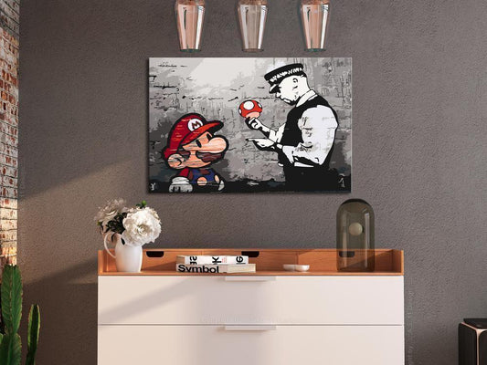 Start learning Painting - Paint By Numbers Kit - Mario (Banksy) - new hobby
