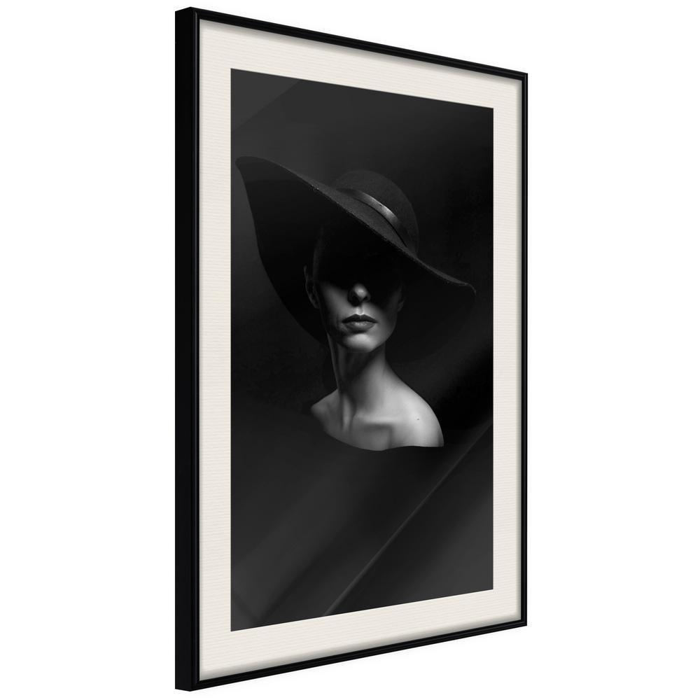 Wall Decor Portrait - Woman in a Hat-artwork for wall with acrylic glass protection