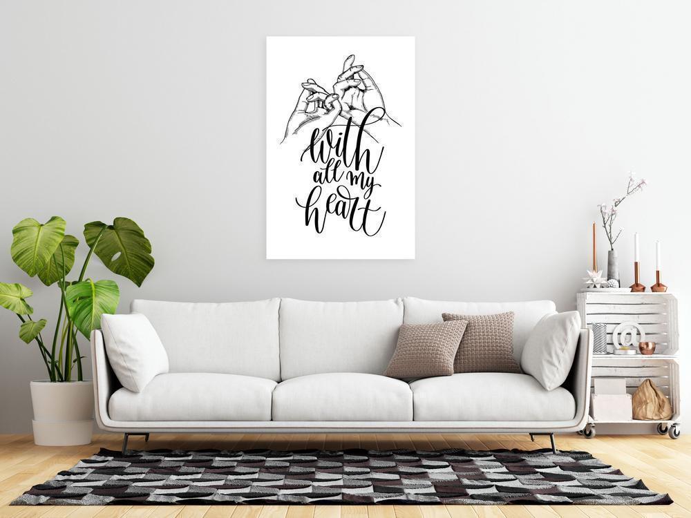 Canvas Print - With All My Heart (1 Part) Vertical-ArtfulPrivacy-Wall Art Collection
