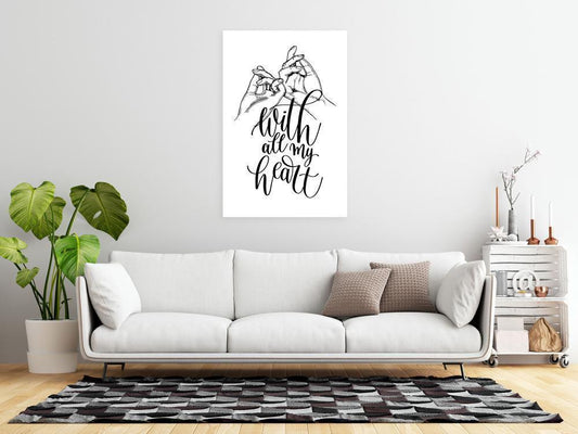 Canvas Print - With All My Heart (1 Part) Vertical-ArtfulPrivacy-Wall Art Collection