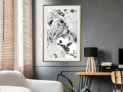 Botanical Wall Art - Black and White Nature-artwork for wall with acrylic glass protection