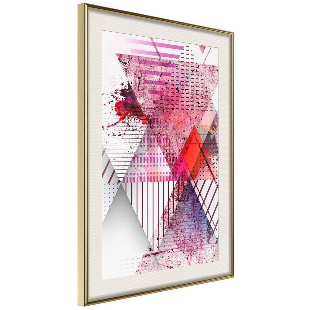 Abstract Poster Frame - Patchwork I-artwork for wall with acrylic glass protection