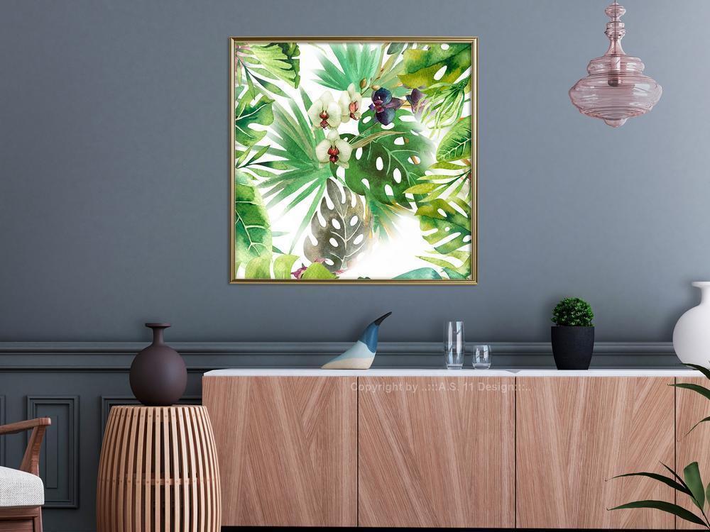 Botanical Wall Art - Monsteras, Inc. II (Square)-artwork for wall with acrylic glass protection