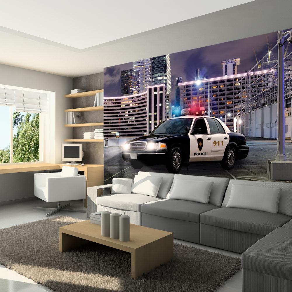 Wall Mural - Police car-Wall Murals-ArtfulPrivacy