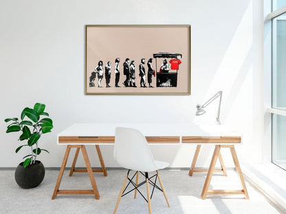 Urban Art Frame - Banksy: Festival-artwork for wall with acrylic glass protection