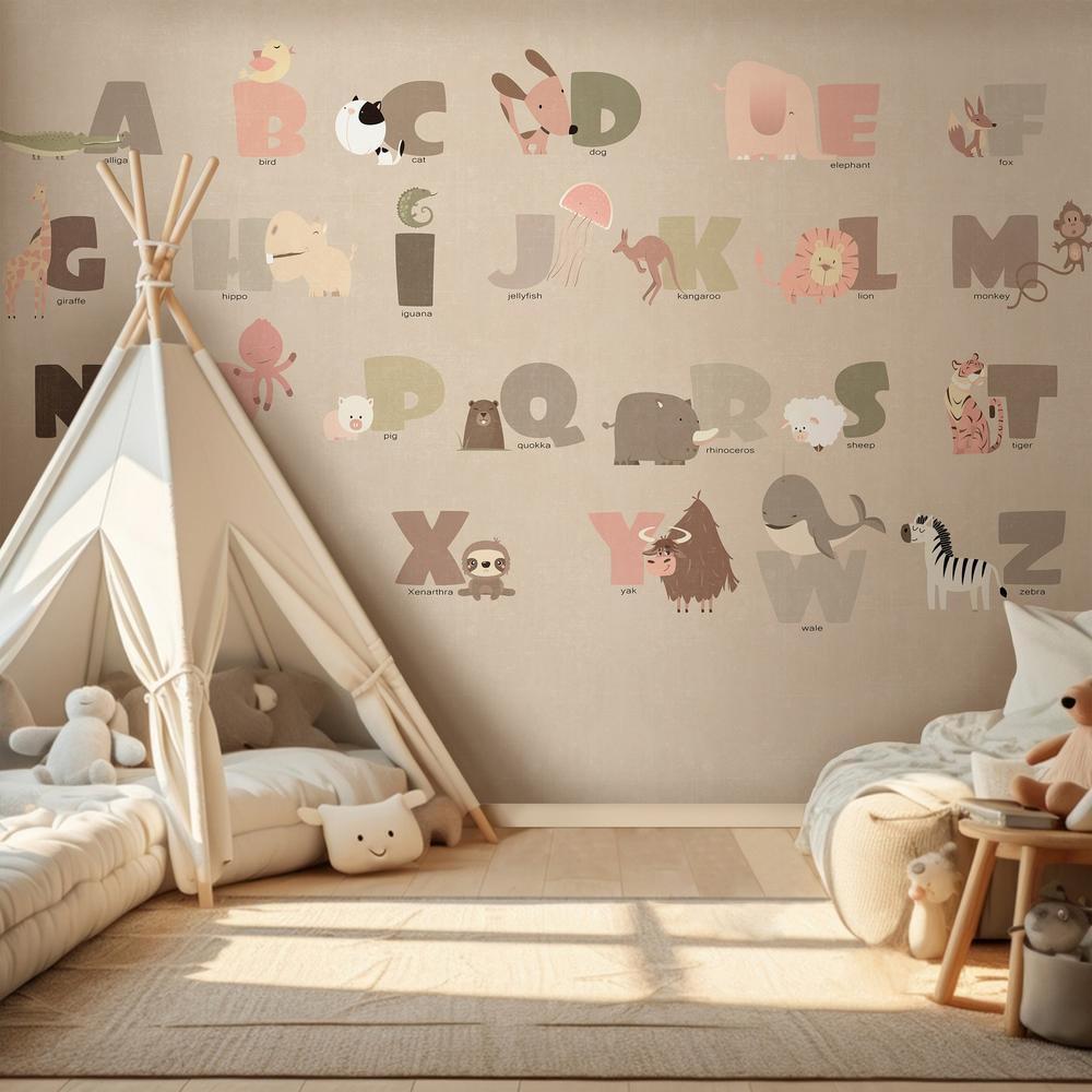 Wall Mural - A Beige Alphabet