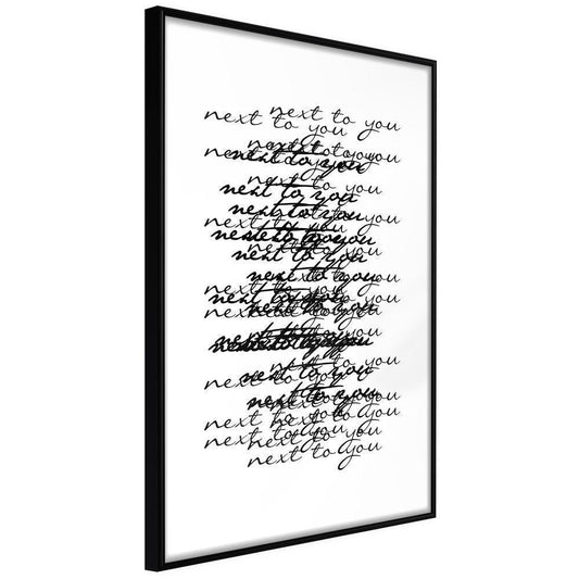Typography Framed Art Print - Love Letter-artwork for wall with acrylic glass protection