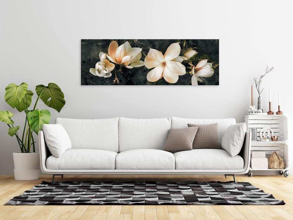 Canvas Print - Avant-Garde Magnolia (1 Part) Narrow Orange-ArtfulPrivacy-Wall Art Collection