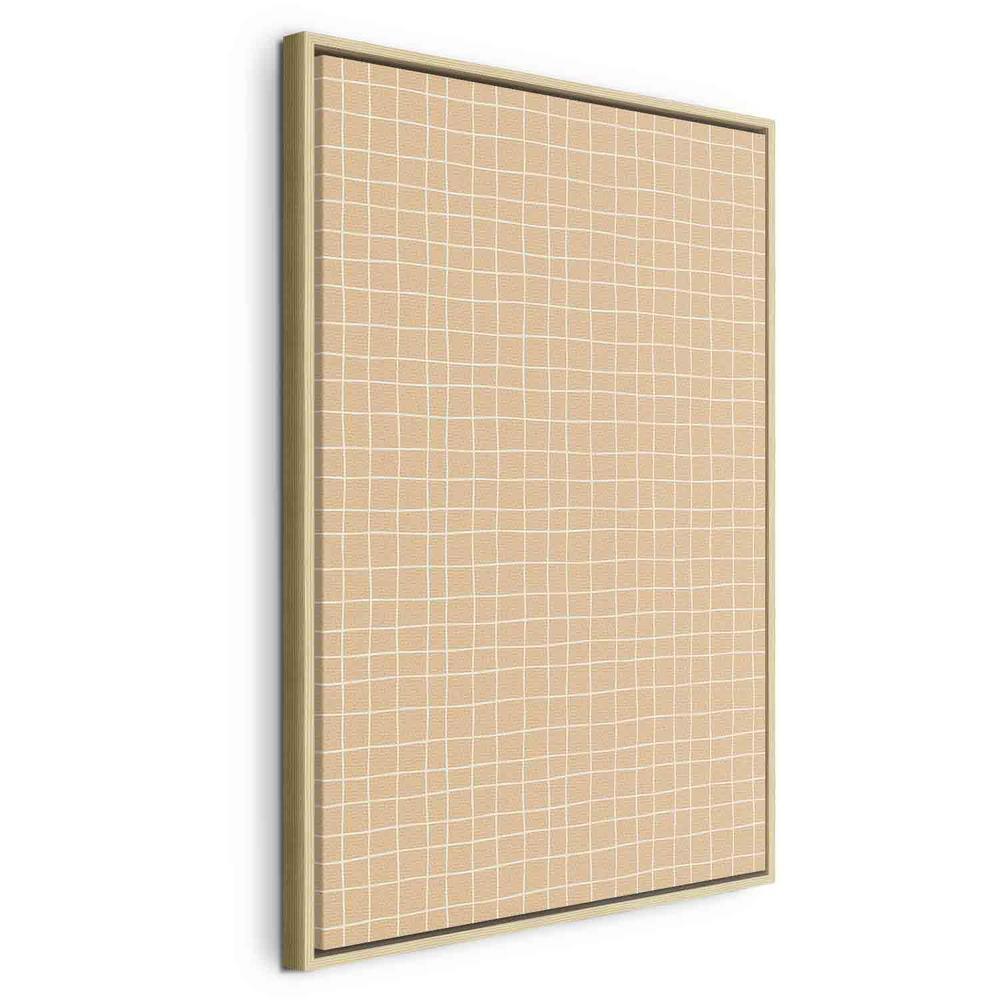 Canvas Print - Waving Lines - Creamy Grid on a Noisy Pastel Background