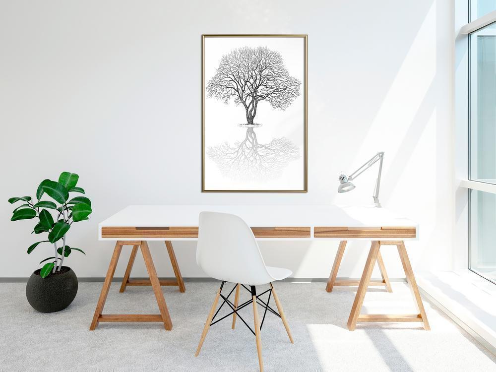 Winter Design Framed Artwork - Roots or Treetop?-artwork for wall with acrylic glass protection