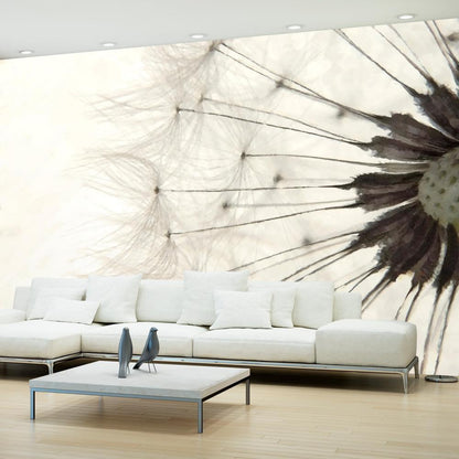 Wall Mural - White Dandelion-Wall Murals-ArtfulPrivacy