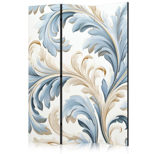 Room Divider - Baroque Ornaments in Light Creamy Blue Colors