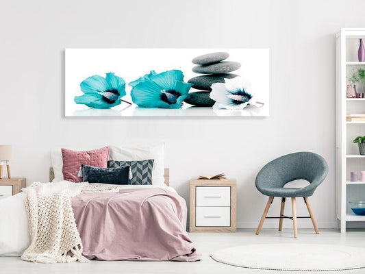 Canvas Print - Calm Mallow (1 Part) Narrow Turquoise-ArtfulPrivacy-Wall Art Collection