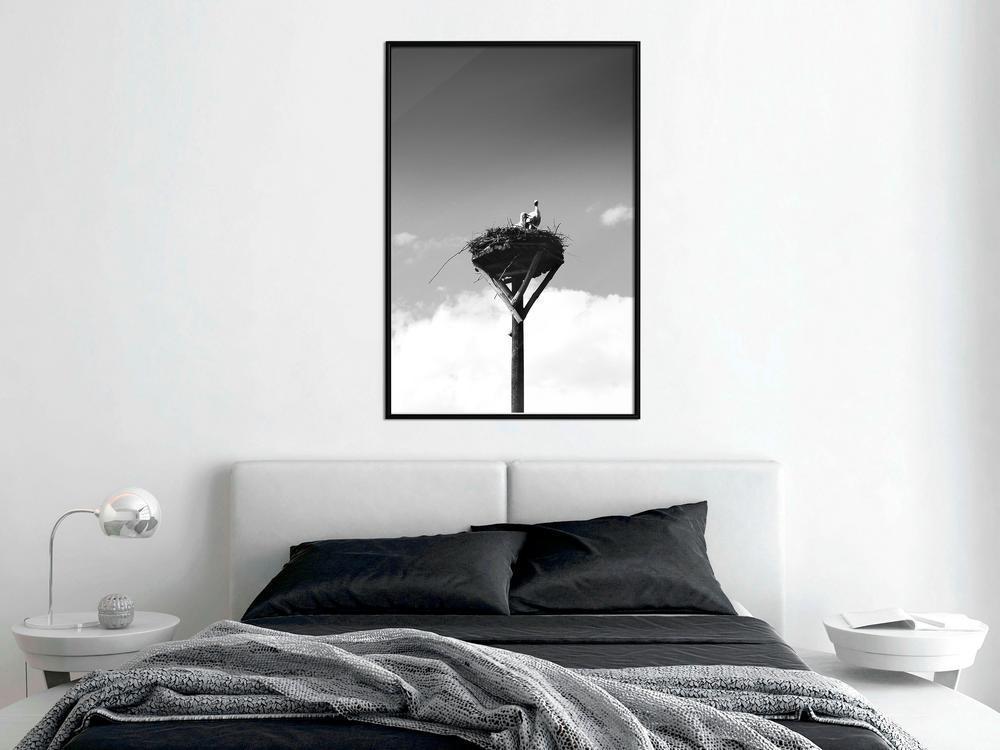 Black and White Framed Poster - Presage of Spring-artwork for wall with acrylic glass protection