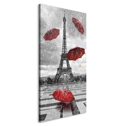 Canvas Print - Paris: Red Umbrellas-ArtfulPrivacy-Wall Art Collection