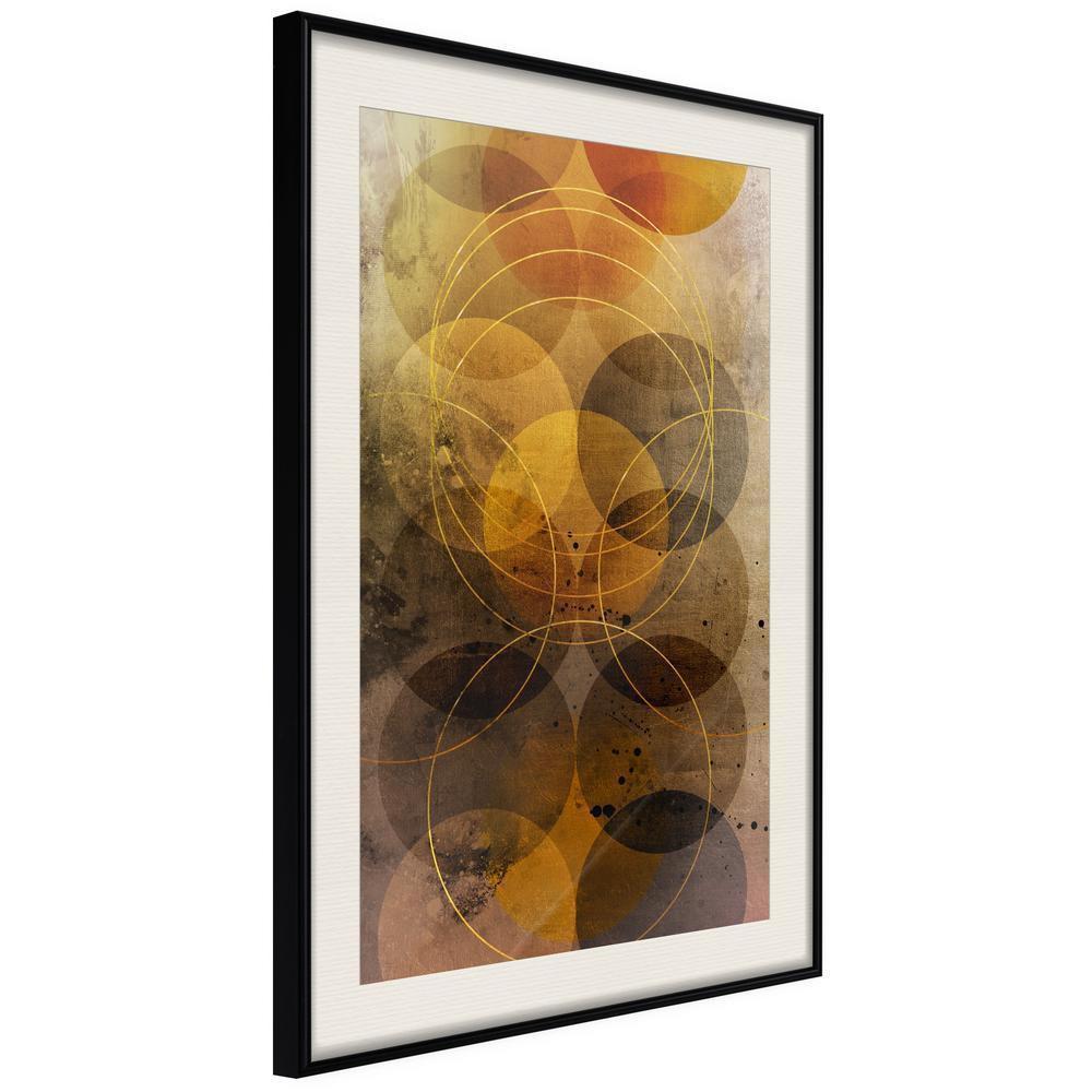 Autumn Framed Poster - Golden Circles-artwork for wall with acrylic glass protection