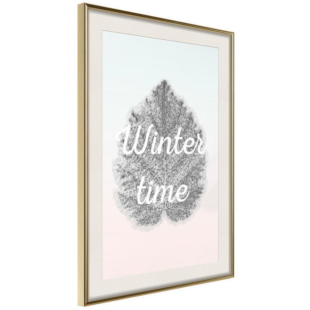 Winter Design Framed Artwork - Winter Leaf-artwork for wall with acrylic glass protection