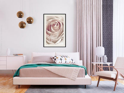 Botanical Wall Art - Rose with a Message-artwork for wall with acrylic glass protection