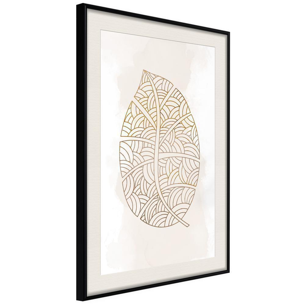 Botanical Wall Art - Leaf Veins-artwork for wall with acrylic glass protection