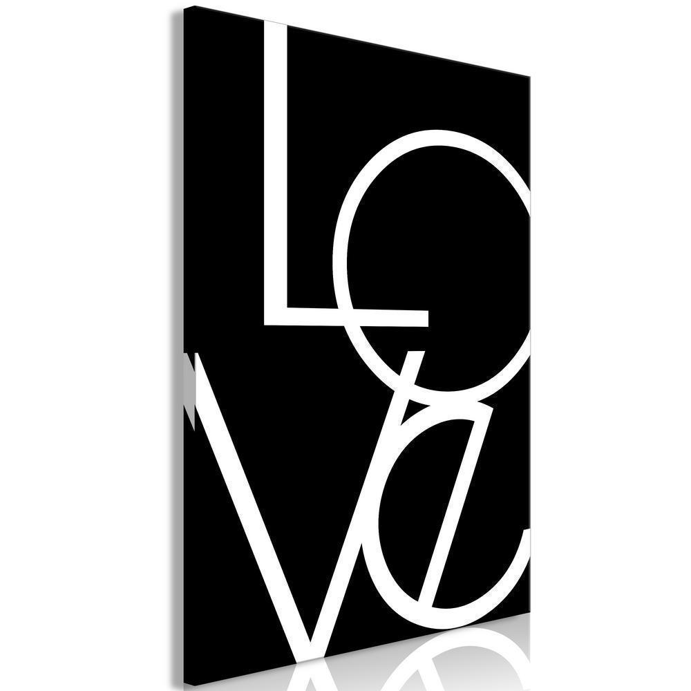 Canvas Print - Black and White: Love (1 Part) Vertical-ArtfulPrivacy-Wall Art Collection