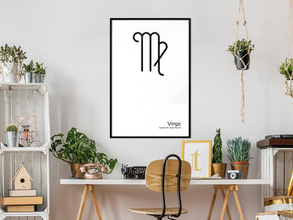 Typography Framed Art Print - Zodiac: Virgo II-artwork for wall with acrylic glass protection