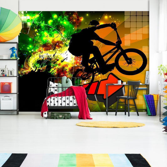 Wall Mural - Bicycle Tricks-Wall Murals-ArtfulPrivacy