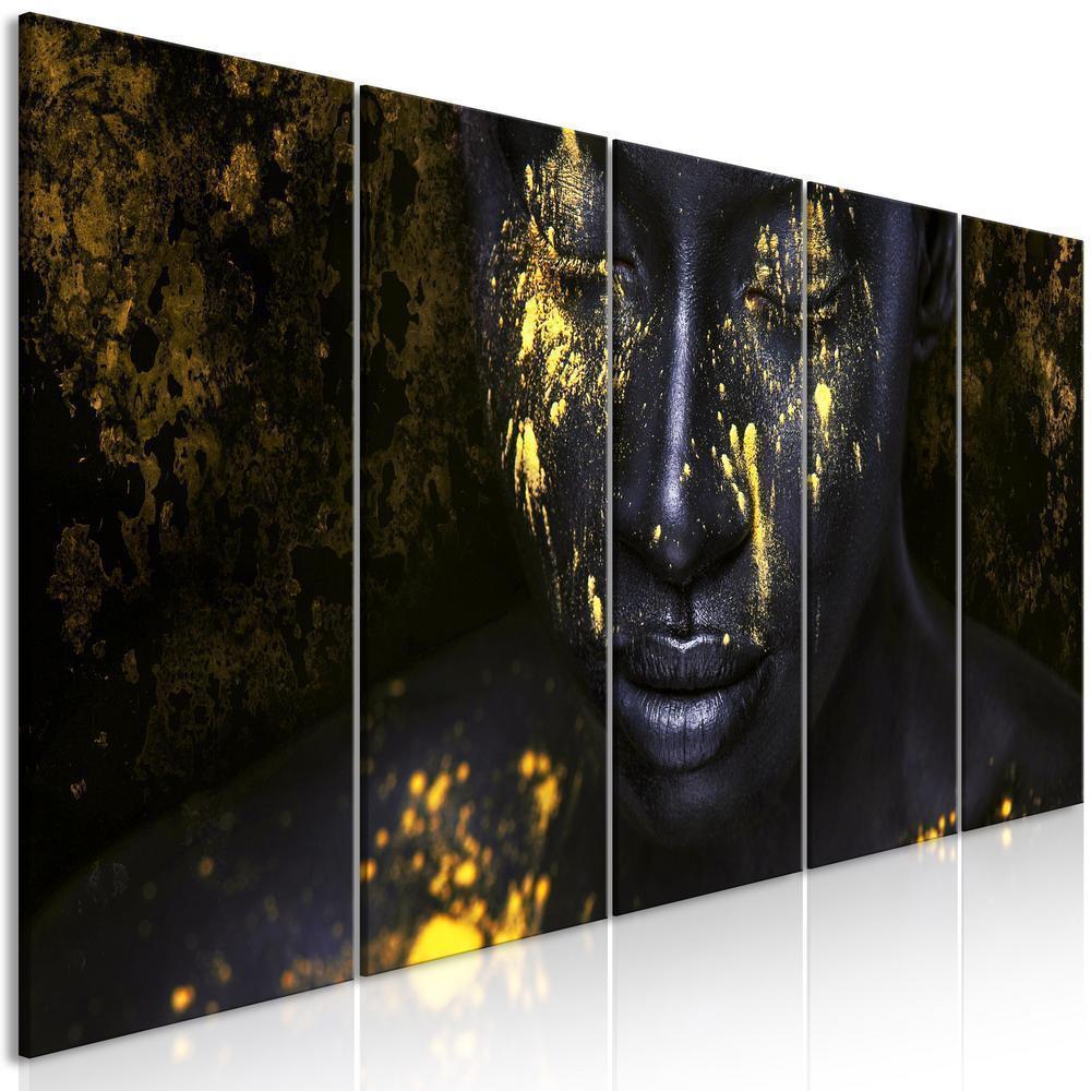 Canvas Print - Bathed in Gold (5 Parts) Narrow-ArtfulPrivacy-Wall Art Collection