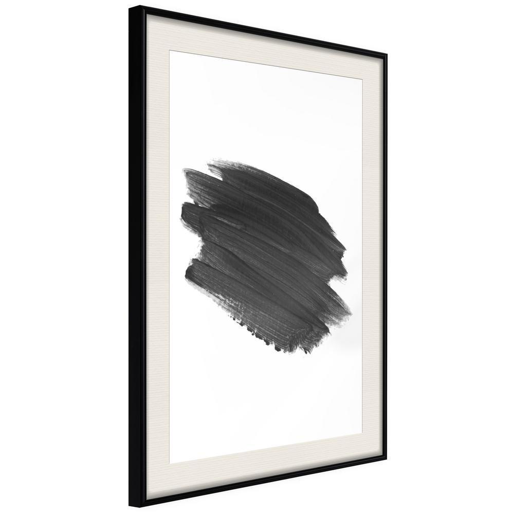 Black and White Framed Poster - Brush Test-artwork for wall with acrylic glass protection