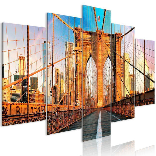 Canvas Print - Bridge to Happiness (5 Parts) Wide-ArtfulPrivacy-Wall Art Collection