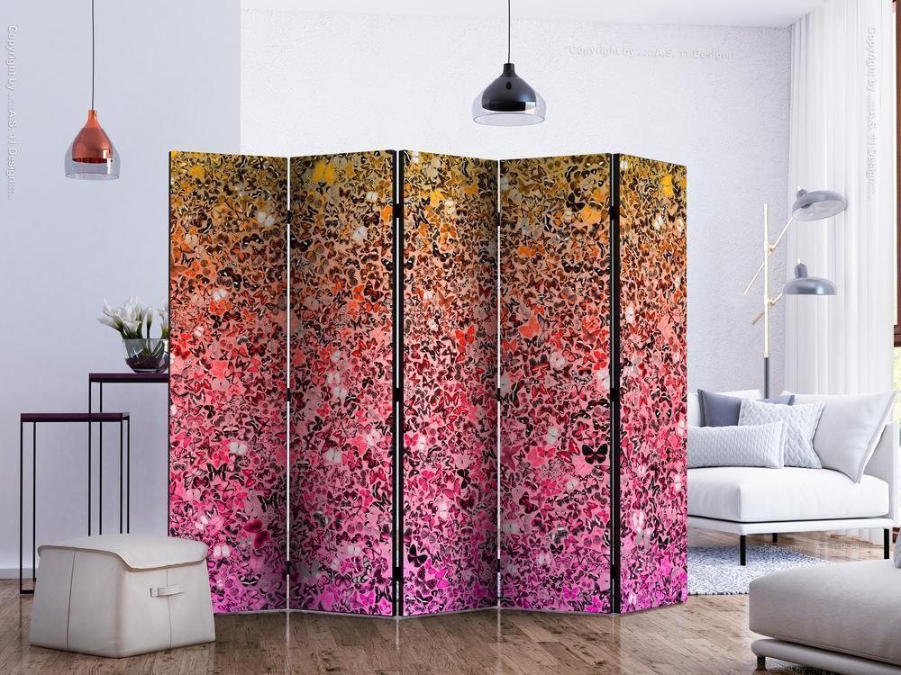 Decorative partition-Room Divider - The language of butterflies II-Folding Screen Wall Panel by ArtfulPrivacy