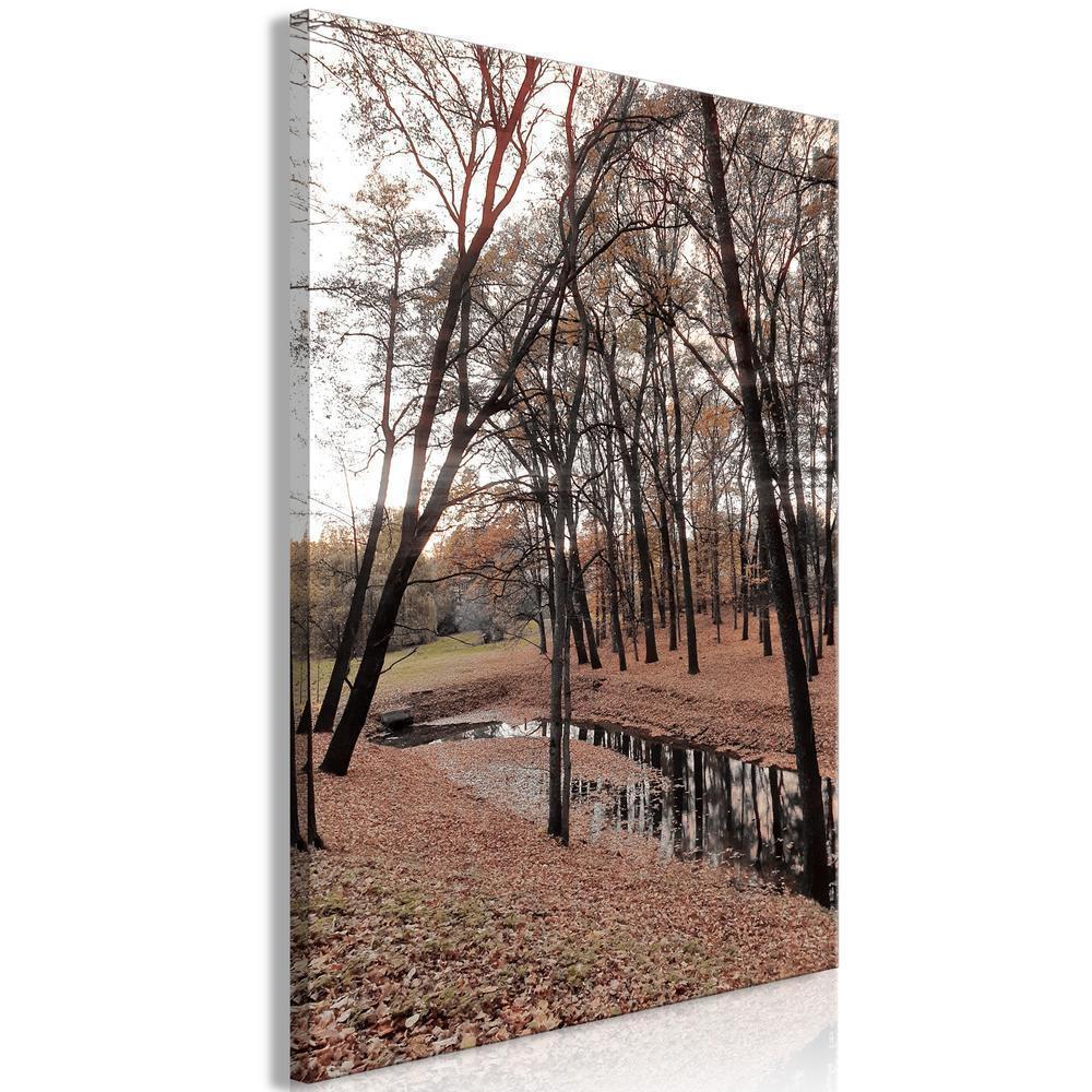 Canvas Print - Autumn Walk (1 Part) Vertical-ArtfulPrivacy-Wall Art Collection