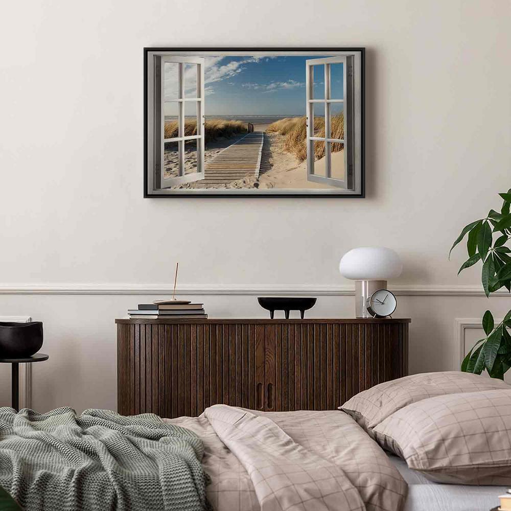 Canvas Print - Window: View of the Beach