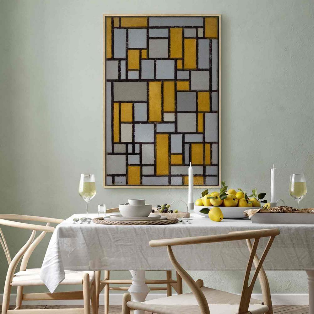 Impression sur toile - Composition avec grille 1 (Piet Mondrian)