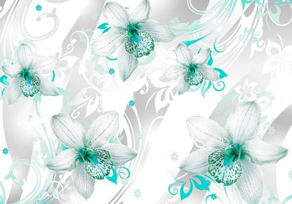 Wall Mural - Sounds of subtlety - turquoise-Wall Murals-ArtfulPrivacy