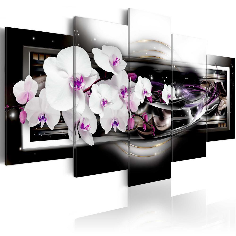 Canvas Print - Orchids on a black background-ArtfulPrivacy-Wall Art Collection