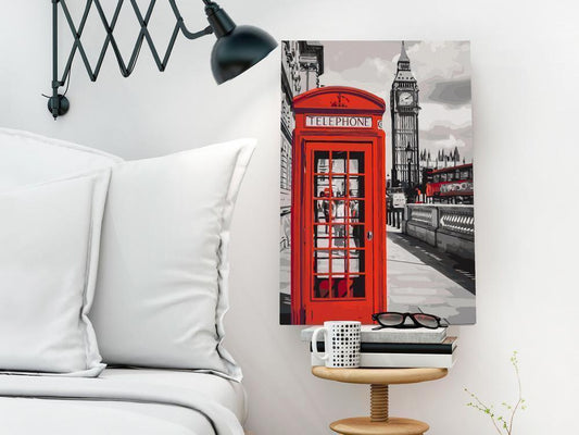 Start learning Painting - Paint By Numbers Kit - Telephone Booth - new hobby