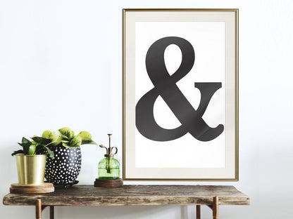 Typography Framed Art Print - Ampersand (Black)-artwork for wall with acrylic glass protection