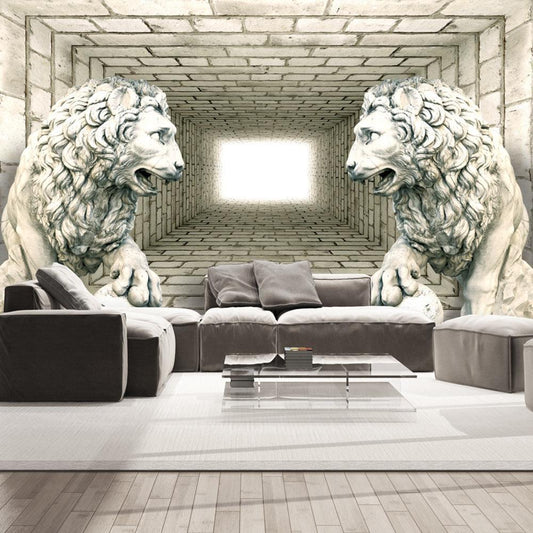 Wall Mural - Chamber of lions-Wall Murals-ArtfulPrivacy