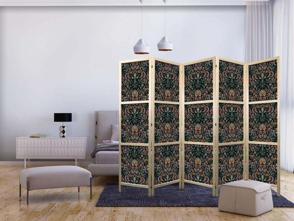 Japanese Room Divider - Retro Vintage Intricate and Rich Pattern in Victorian Style