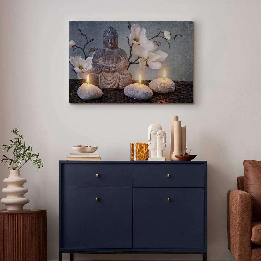 Canvas Print - Buddha and Stones (1 Part) Wide