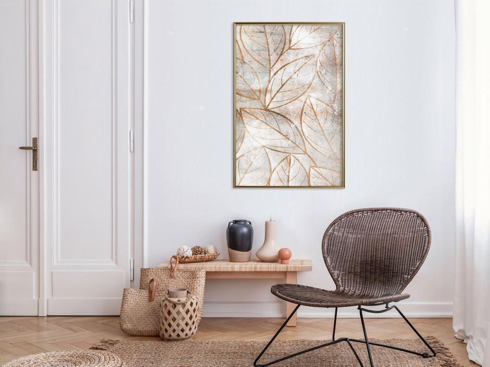 Botanical Wall Art - Copper Leaves-artwork for wall with acrylic glass protection