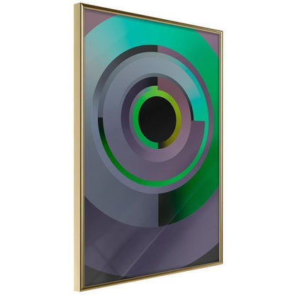 Abstract Poster Frame - Green Record-artwork for wall with acrylic glass protection