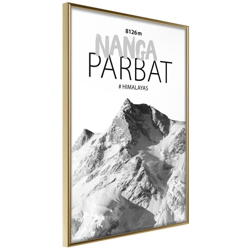 Winter Design Framed Artwork - Peaks of the World: Nanga Parbat-artwork for wall with acrylic glass protection
