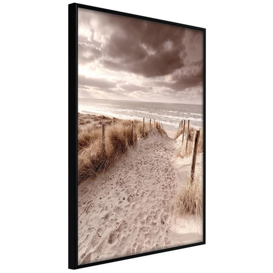 Framed Art - Sandy Path-artwork for wall with acrylic glass protection