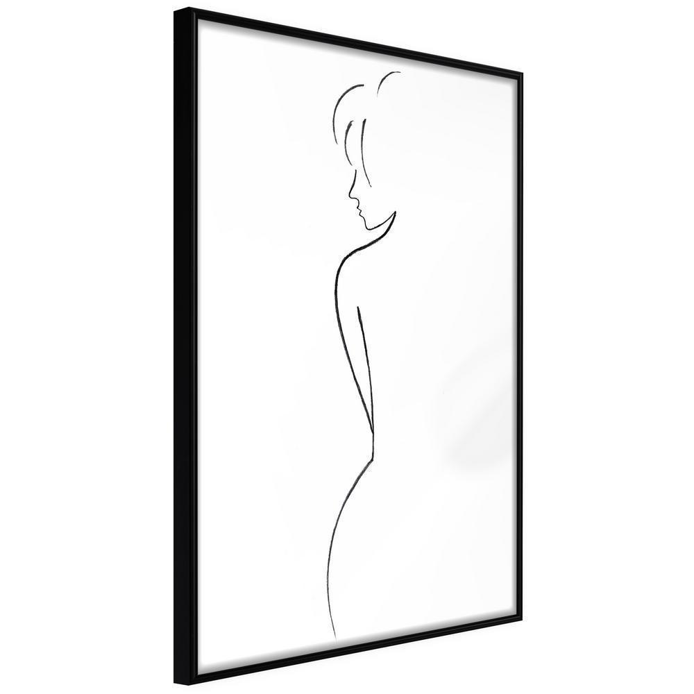 Black and White Framed Poster - Silhouette-artwork for wall with acrylic glass protection