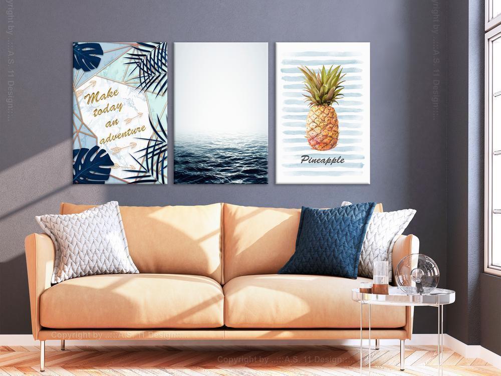 Canvas Print - Pineapple Quote (3 Parts)-ArtfulPrivacy-Wall Art Collection